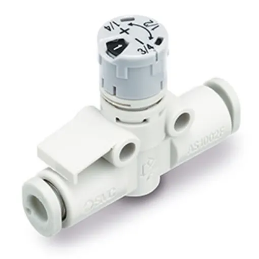 SMC AS-FSA Series Tube Speed Controller, 10mm Tube Inlet Port x 10mm Tube Outlet Port, AS4002FS-10A product image