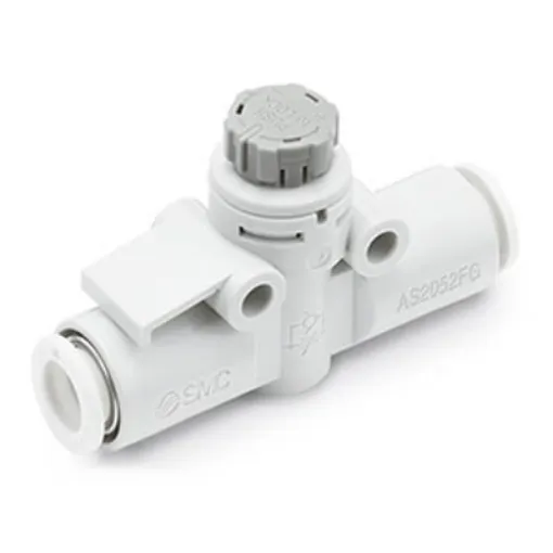 SMC AS-FG Series Tube Speed Controller, 10mm Tube Inlet Port x 10mm Tube Outlet Port, AS3002FG-10A product image