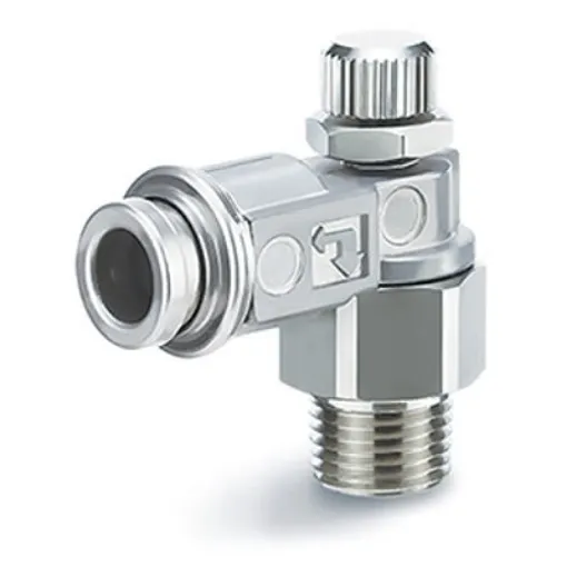 SMC ASB Series Threaded Speed Controller, G 1/8 Male Inlet Port x 8mm Tube Outlet Port, ASB2201-G01-08 product image