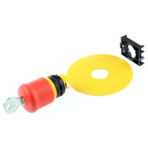 Eaton RMQ Titan M22 Series Key Release Emergency Stop Push Button, 22mm Cutout, IP69K - 78635831 M22-PVS+M22-A+M22-XAK product image