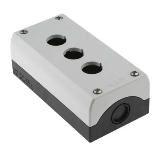 Eaton Grey Plastic M22 Push Button Enclosure - 3 Hole 22mm Diameter - 216538 M22-I3 product image