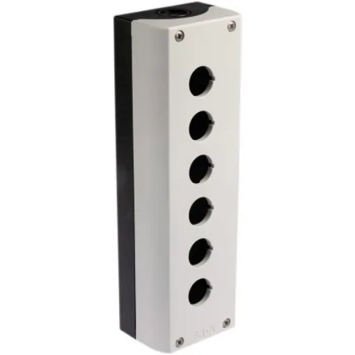 Eaton Grey Plastic RMQ Titan M22 Push Button Enclosure - 6 Hole 22mm Diameter - 216540 M22-I6 product image