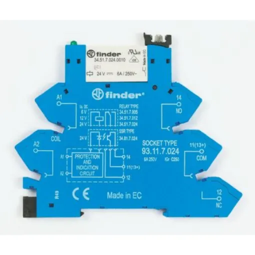 Finder 38 Series Interface Relay, DIN Rail Mount, 110V ac/dc Coil, SPDT, 1-Pole - 38.61.0.125.0060 product image
