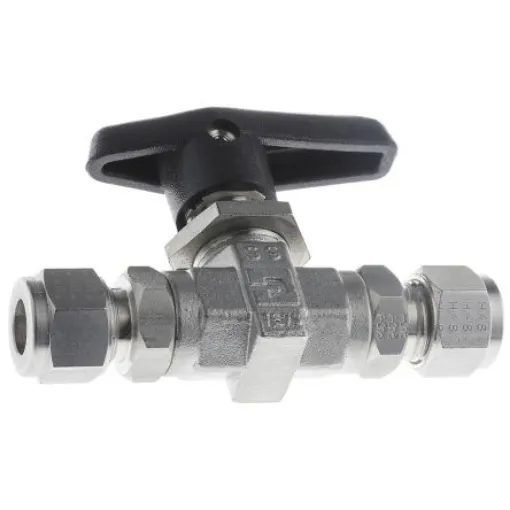 Parker Stainless Steel 2 Way, Ball Valve, Compression, 10mm - M10A-B6LJ2-SSP product image