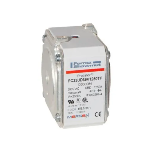 Mersen 1.25kA size 33 FF Square Body Fuse, aR, 700V - D300084 product image