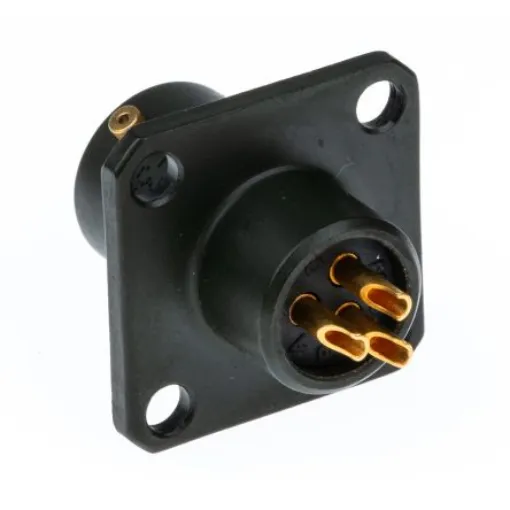 Amphenol Limited, 62GB 3 Way Box Mount MIL Spec Circular Connector ReceptacleOlive, Pin Contacts,Shell Size 8, Bayonet - 62GB-12E08-33PN product image