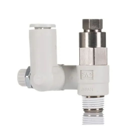 SMC ASP Series Threaded Flow Regulator, R 1/8 Male Inlet Port x 6mm Tube Outlet Port - ASP330F-01-06S product image