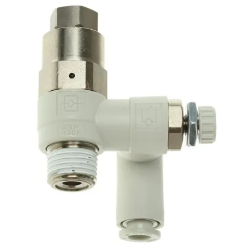SMC ASP Series Threaded Flow Regulator, R 1/4 Male Inlet Port x 6mm Tube Outlet Port - ASP430F-02-06S product image