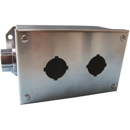 Schneider Electric Stainless Steel Harmony 9001K Push Button Enclosure - 2 Hole 30mm Diameter - 9001KYSS2 product image