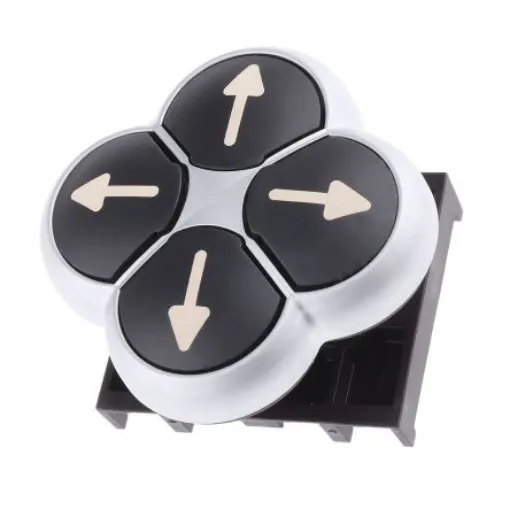 Eaton RMQ Titan M22 Series Black Momentary Push Button Head, 22mm Cutout, IP66 - 70002671 M22-D4-S-X7+M22-A4 product image