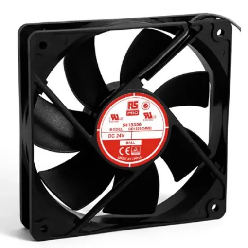 RS PRO Axial Fan, 24 V dc, DC Operation, 141m³/h, 4W, 170mA Max, 120 x 120 x 25mm - 5415356 product image