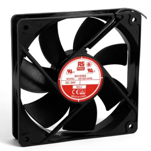 RS PRO Axial Fan, 24 V dc, DC Operation, 151.2m³/h, 5W, 190mA Max, 120 x 120 x 25mm - 5415362 product image