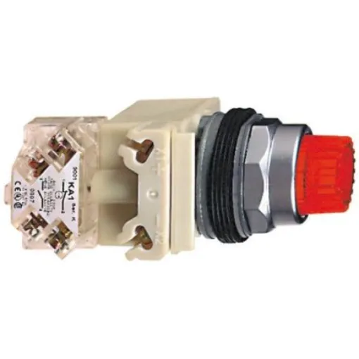 Schneider Electric Harmony 9001K Series Illuminated Push Button, Panel Mount, 30mm Cutout, SPDT, IP66 - 9001K2L38LRRH13 product image
