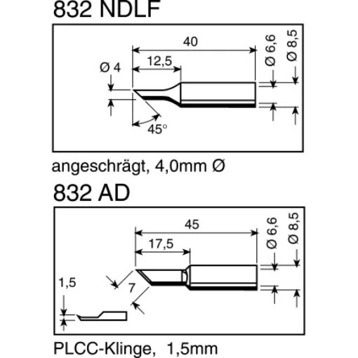 Ersa 4 mm Hoof Soldering Iron Tip for use with Power Tool - 0832NDLF product image