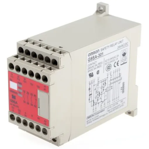 Omron G9SA Emergency Stop Safety Relay, 24V ac/dc, Single/Dual-Channel, 3 Safety Contacts - G9SA-301 AC/DC24 product image