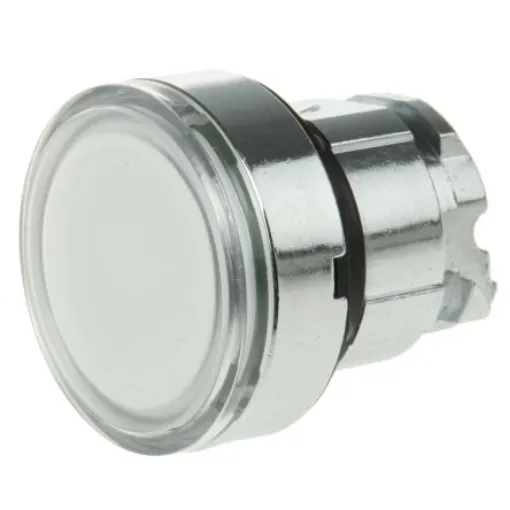 Schneider Electric Harmony XB4 Series White Illuminated Maintained Push Button Head, 22mm Cutout, IP66, IP67, IP69K - ZB4BH013 product image