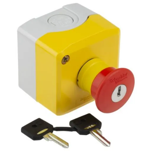 Schneider Electric Harmony XALK Series Key Release Emergency Stop Push Button, Surface Mount, SPDT, IP66, IP67, - XALK188E product image