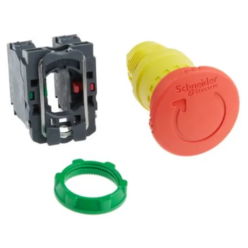 Schneider Electric Harmony XB5 Series Twist Release Emergency Stop Push Button, Panel Mount, 22mm Cutout, SPDT, IP66, - XB5AS8445 product image