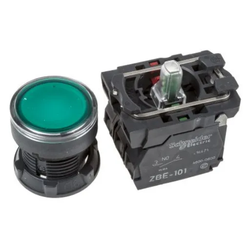 Schneider Electric Harmony XB5 Series Illuminated Push Button, Panel Mount, 22mm Cutout, SPDT, IP66, IP67, IP69(IP69K) - XB5AW33B5 product image