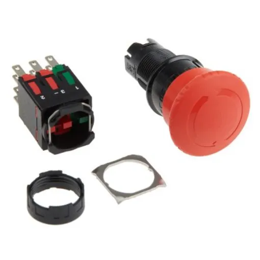 Schneider Electric Harmony XB6 Series Twist Release Emergency Stop Push Button, Panel Mount, 16mm Cutout, 2NO + 2NC, - XB6AS8349B product image