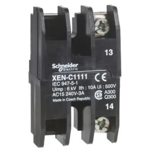 Schneider Electric XAC, XACB, XACM Series Contact Block, 1NO - XENC1111 product image