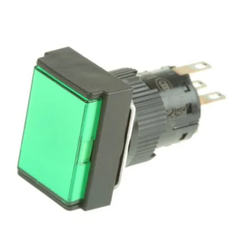 Schneider Electric Harmony XB6E Series Illuminated Push Button, Spring Return, Panel Mount, 16mm Cutout, SPDT, Green - XB6EDW3B1P product image