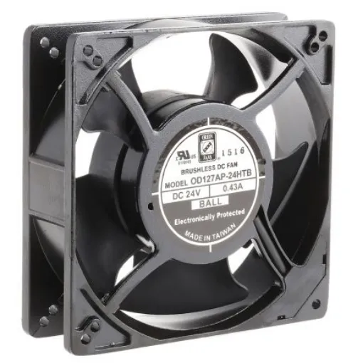 RS PRO Axial Fan, 24 V dc, DC Operation, 237.9m³/h, 5.52W, 430mA Max, 127 x 127 x 38mm - 6196646 product image