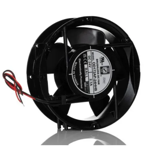 RS PRO Axial Fan, 24 V dc, DC Operation, 510m³/h, 50.4W, 2.10A Max, 172 x 51mm - 6196674 product image