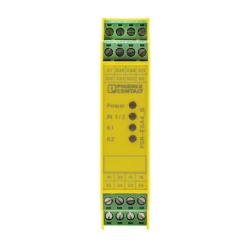 Phoenix Contact PSRclassic PSR-SCP- 24UC/ESA4/3X1/1X2/B Emergency Stop Safety Relay, 24V ac/dc, Dual-Channel, 3 Safety - 2963763 product image