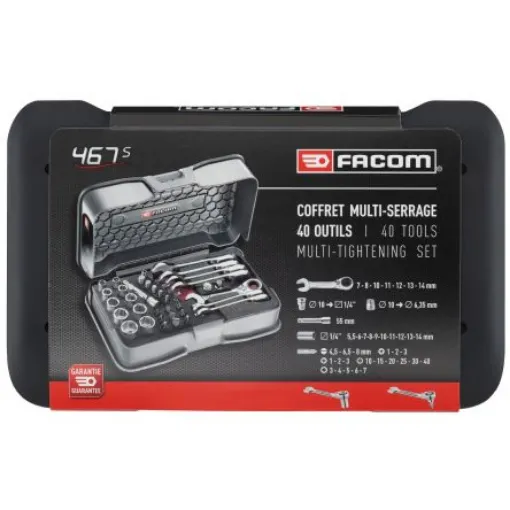 Facom 40 Piece Mechanical Tool Kit with Case - 467BS.BOXPB product image