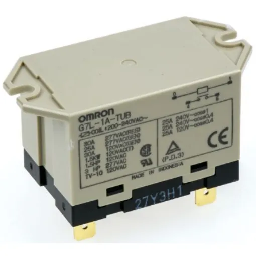 Omron Panel Mount Power Relay, 120V ac Coil, 30A Switching Current, SPST - G7L-1A-TUB 100/120AC product image