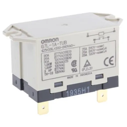 Omron Panel Mount Power Relay, 240V ac Coil, 30A Switching Current, SPST - G7L-1A-TUB 200/240AC product image