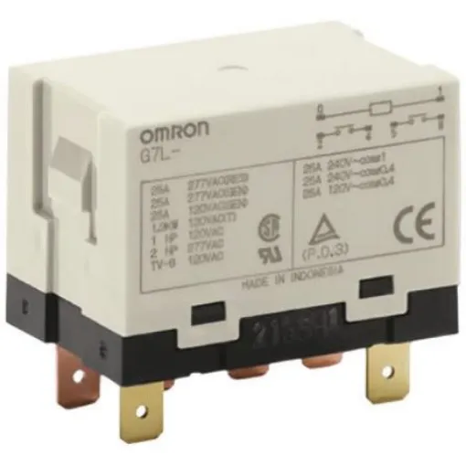 Omron Panel Mount Power Relay, 48V dc Coil, 25A Switching Current, DPST - G7L-2A-T 48DC product image
