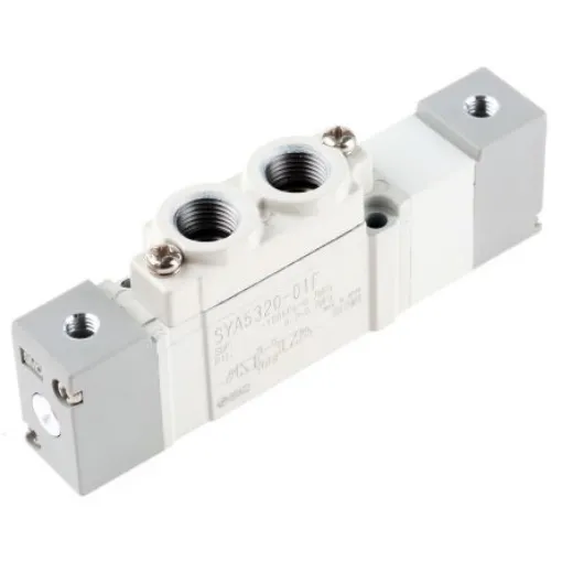 SMC 5/3 Pneumatic Solenoid Valve - Pilot/Pilot G 1/8 SYA5000 Series - SYA5320-01F product image
