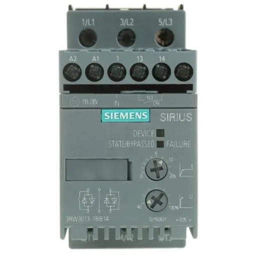 Siemens SIRIUS 3RW Soft Starter, , 1.5 kW, 400 V ac, 3 Phase, IP20 - 3RW3013-1BB14 product image