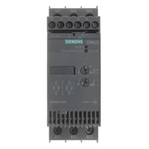 Siemens SIRIUS 3RW Soft Starter, , 18.5 kW, 400 V ac, 3 Phase, IP20 - 3RW3028-1BB04 product image