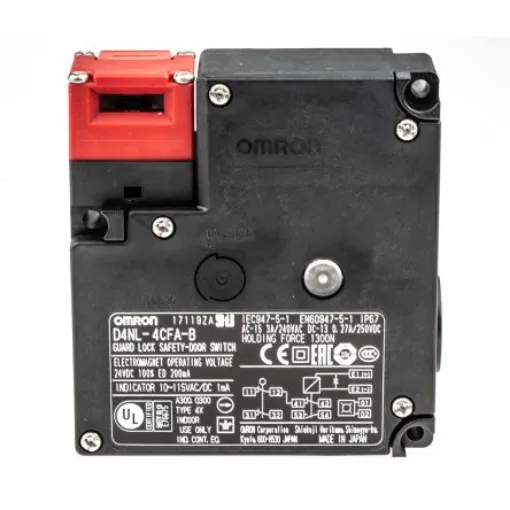 Omron D4NL Series Solenoid Interlock Switch, Power to Unlock, 24V dc, 2NC + 1NC/1NO - D4NL-4CFA-B product image