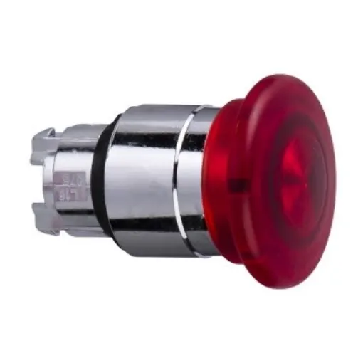 Schneider Electric Harmony XB4 Series Red Illuminated Spring Return Push Button Head, 22mm Cutout, IP66, IP67, IP69K - ZB4BW443 product image