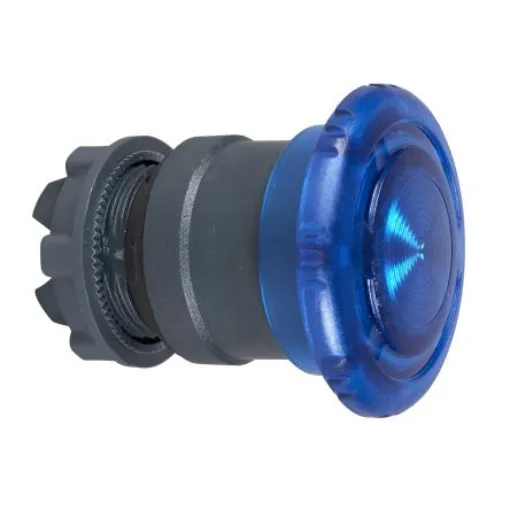 Schneider Electric Harmony XB5 Series Blue Illuminated Latching Push Button Head, 22mm Cutout, IP66, IP69K - ZB5AW763 product image
