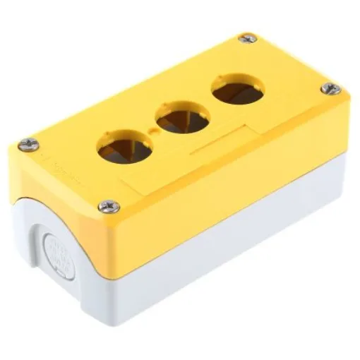 Schneider Electric Yellow Plastic Harmony XALK Push Button Enclosure - 3 Hole 22mm Diameter - XALK03 product image