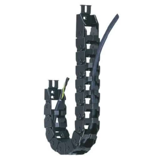 Igus E14, e-chain Black Cable Chain - Flexible Slot, W37 mm x D25mm, L1m, 100 mm Min. Bend Radius, Igumid NB - E14.2.100.0 product image
