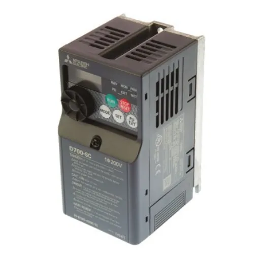 Mitsubishi Inverter Drive, 0.1 kW, 1 Phase, 230 V ac, 800 mA, FR-D720S Series - FR-D720S-008SC-EC product image