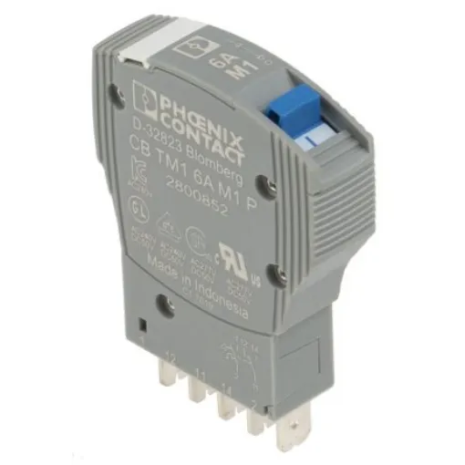 Phoenix Contact TRABTECH Thermal Circuit Breaker - CB TM1 6A M1 P Single Pole, 6A Current Rating - 2800852 product image