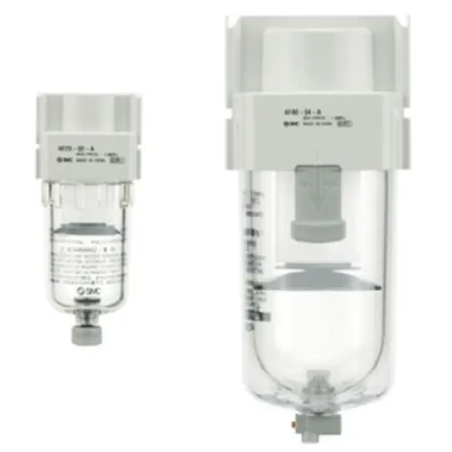 SMC AF series 5µm G 1/8 1 MPa, 1.5 MPa Pneumatic Filter with Manual drain - AF20-F01-A product image