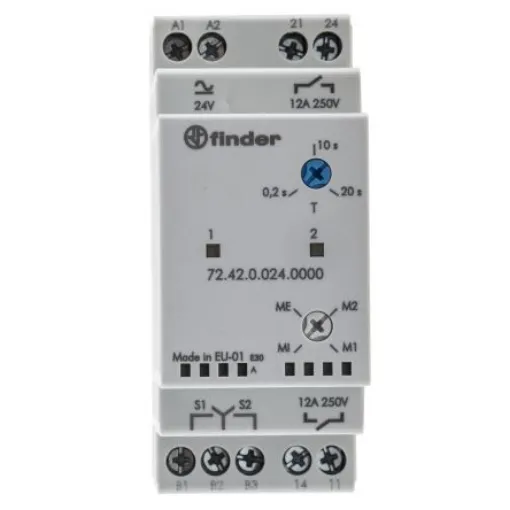 Finder Monitoring Relay, 1 Phase, DPST, DIN Rail - 72.42.0.024.0000 product image