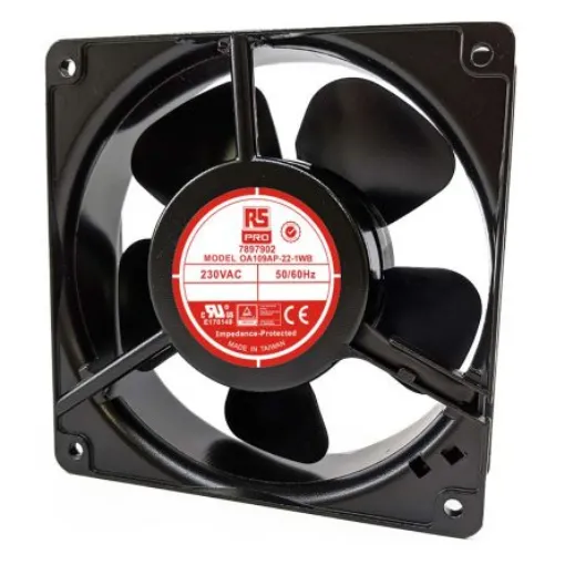 RS PRO Axial Fan, 230 V ac, AC Operation, 186.9m³/h, 15W, 120 x 120 x 38mm - 7897902 product image