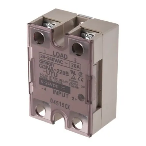 Omron G3NA Series Solid State Relay, 20 A Load, DIN Rail Mount, 264 V ac Load, 24 V dc Control - G3NA-220B-UTU DC5-24 product image