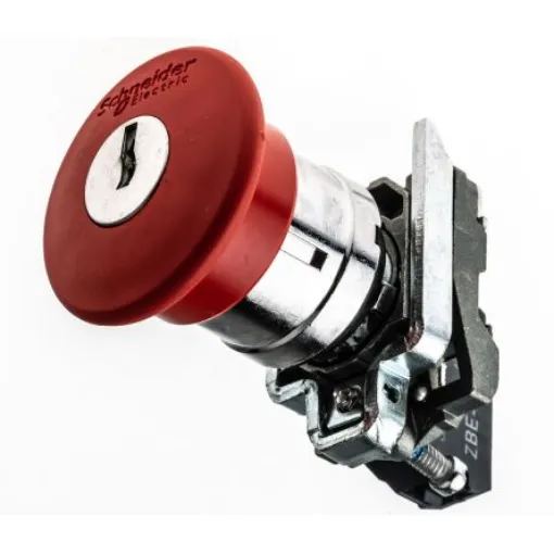 Schneider Electric Harmony XB4 Series Key Release Emergency Stop Push Button, Panel Mount, 22mm Cutout, 1NC, IP66, - XB4BS9442 product image