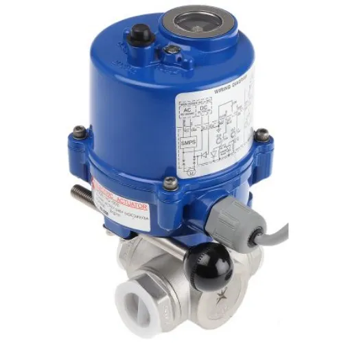 RS PRO 24 V, 110 V, 220 V 3 port Motorised Valve, Ball Valve type , 3/4in Pipe Size, 1000 psi - 7998838 product image