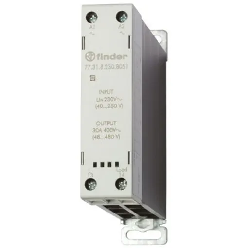 Finder 77 Series Solid State Relay, 30 A Load, DIN Rail Mount, 480 V ac Load, 230 V ac Control - 77.31.8.230.8050 product image